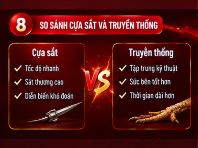 Cựa sắt khác gì so với đá gà truyền thống
