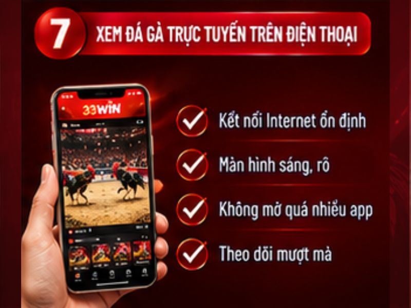Đá gà cựa sắt 33WIN trên điện thoại